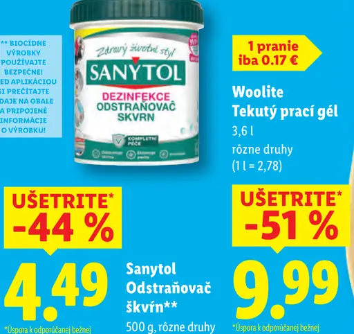 Sanytol odstraňovač škvŕn