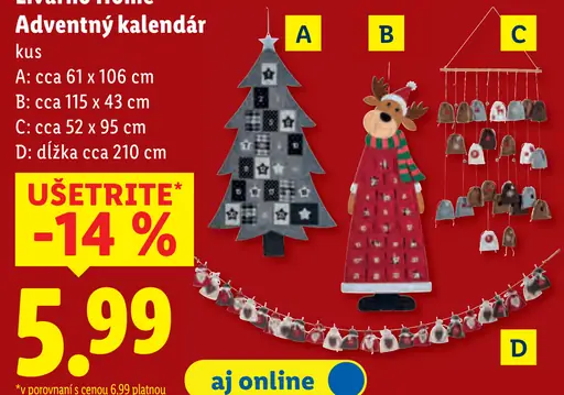 Livarno Home Adventný kalendár