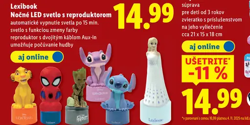 Lexibook Nočné LED svetlo s reproduktorom