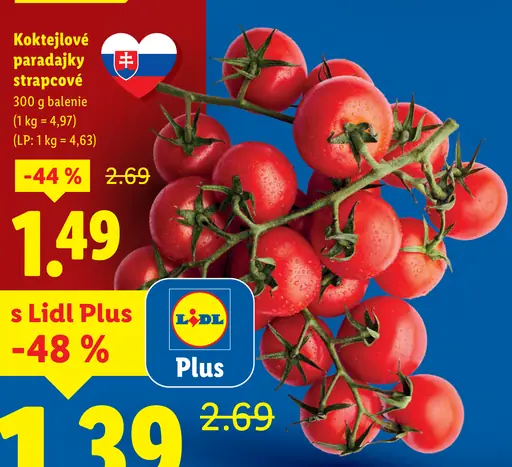 Paradajky koktejlové strapcové