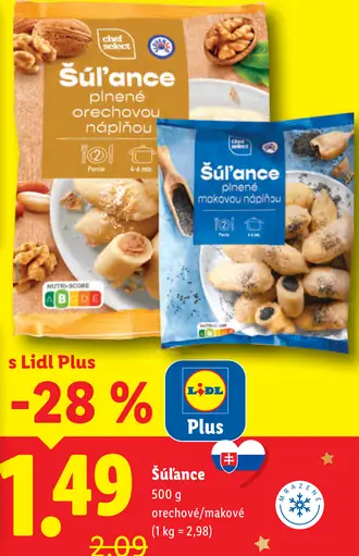 Šúľance plnené orechovou alebo makovou náplňou