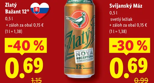 Zlatý bažant 12° plechovka