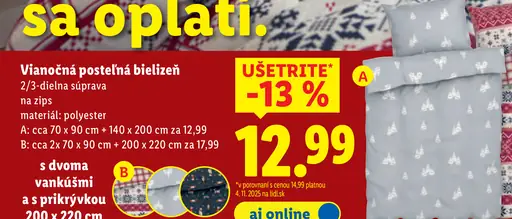 Livarno home Vianočná posteľná bielizeň