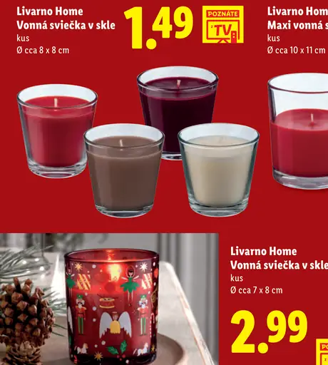 Livarnо Home Vonná sviečka v skle s dreveným knôtom