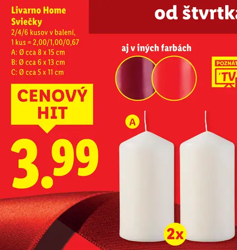 Livarno Home Sviečky