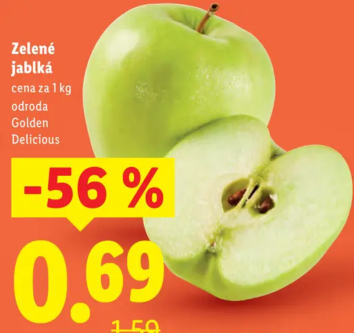 Golden Delicious Zelené jablká