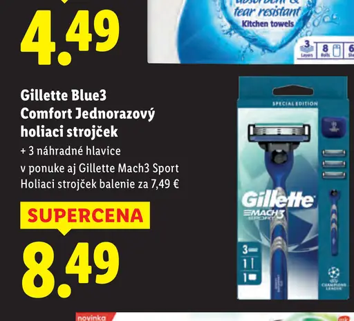 Gillette Blue3 Comfort Jednorazový holiaci strojček