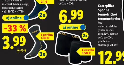 Caterpillar Spodné termotričko/termonohavice