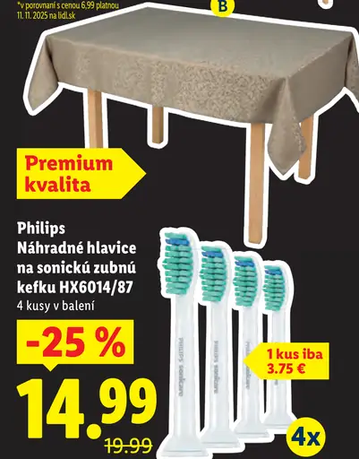 Philips Náhradné hlavice na sonickú zubnú kefku HX6014/87