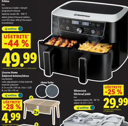 Silvercrest Dvojzónová teplovzdušná fritéza