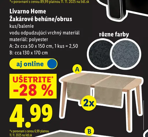 Livarno Home Žakárové behúne/obrus