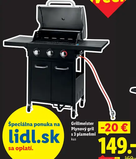 Grill Meister Plynový gril s 3 plameňmi