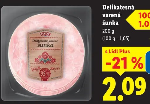 Delikatesná varená šunka