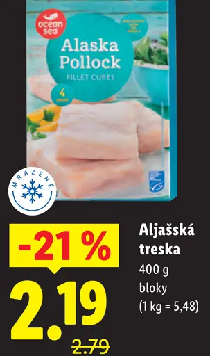 Aljašská treska fillet cubes