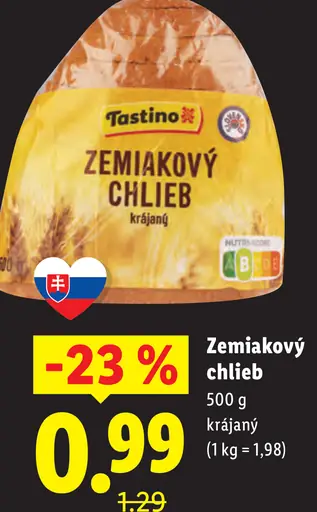 Zemiakový chlieb krájaný