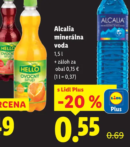 Alcalia Minerálna voda nesýtená