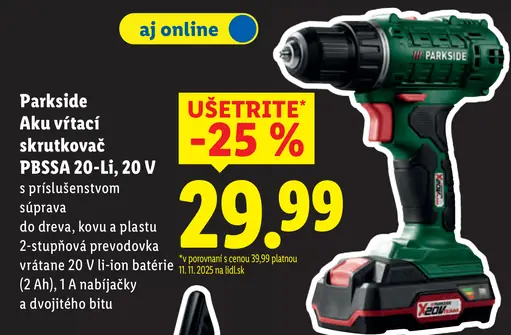 Parkside Aku vŕtací skrutkovač