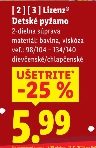 Lizenz Detské pyžamo