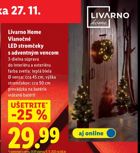 Livarno Home Vianočné LED stromčeky s adventným vencom