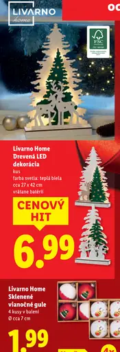 Livarn Home Sklenená LED dekorácia