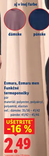 Esmara Funkčné termoponožky