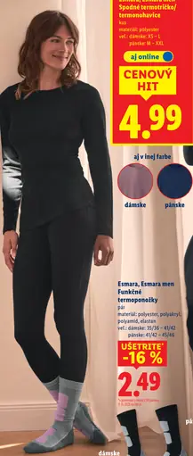 Esmara men Spodné termotričko/termonohavice