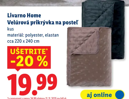 Livarno Home Prikrývka na posteľ