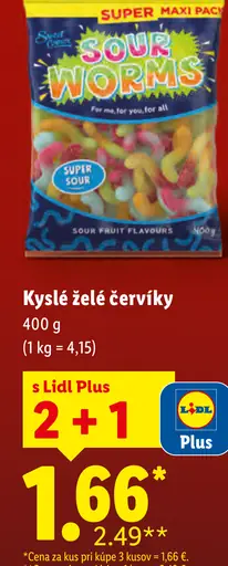 Sour Worms Kyslé želé červíky