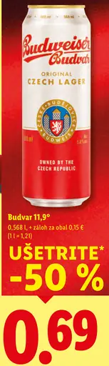 Budweiser Svetlé pivo plechovka