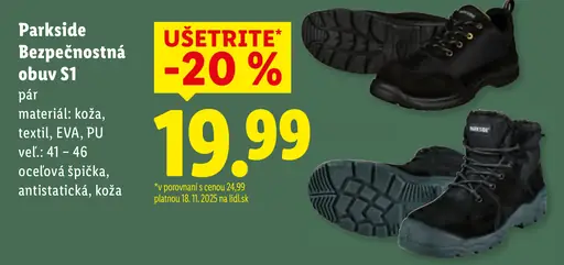 Parkside Bezpečnostná obuv S1