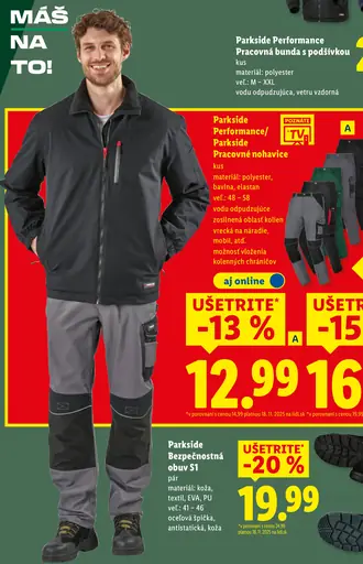 Parkside performance Pracovné nohavice