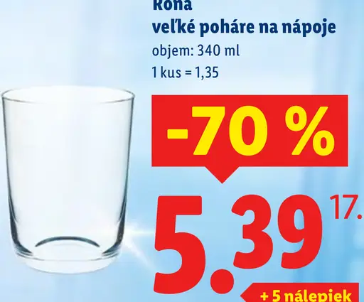 Rona veľké poháre na nápoje