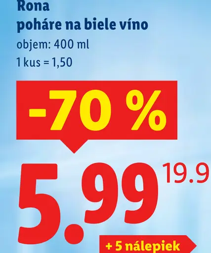 Rona poháre na biele víno