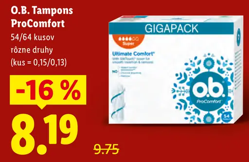 O.B. Tampons ProComfort