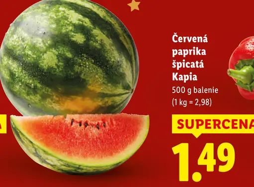 Červená paprika špicatá Kápia