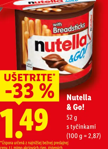 Nutella & Go! s tyčinkami