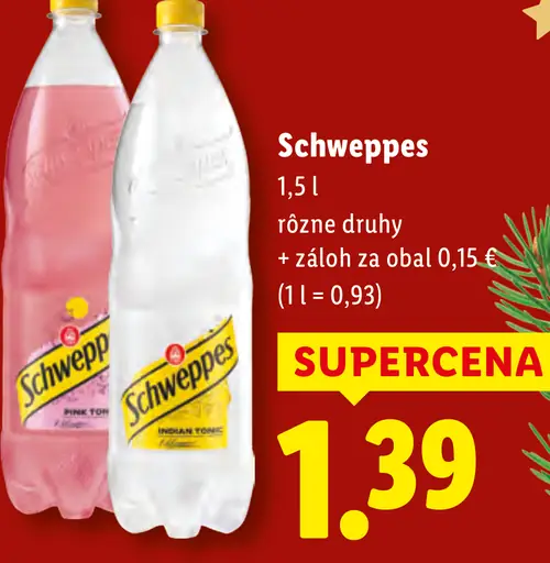 Schweppes rôzne druhy