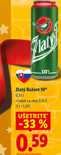 Zlatý Bažant 10° plechovka