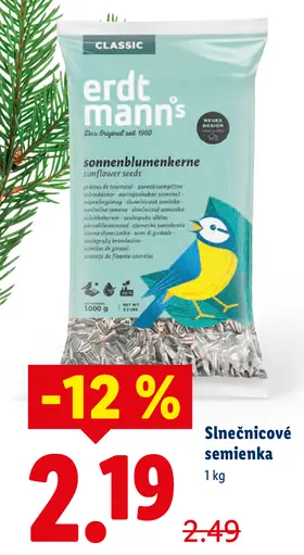 Erdtmann's Slnečnicové semienka