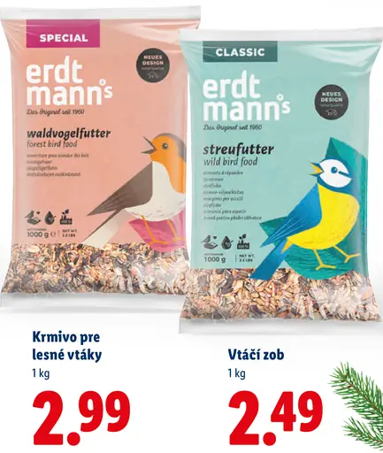 Erdtmann's Krmivo pre lesné vtáky