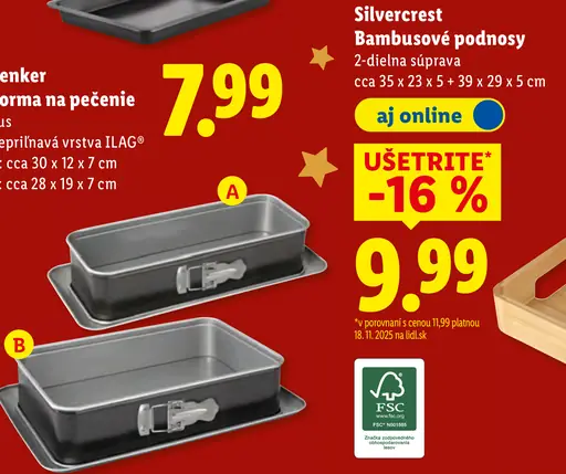 Silvercrest Bambusové podnosy