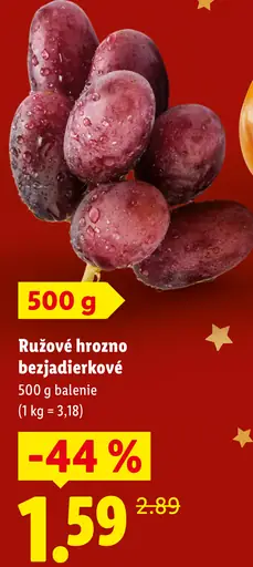 Ružové hrozno bezjadierkové