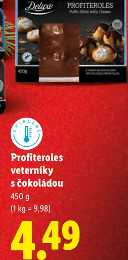 Deluxe Profiteroles veterníky s čokoládou