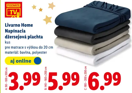 Livarno home napínacia džersejová plachta