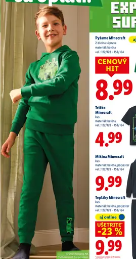 Pyžamo Minecraft