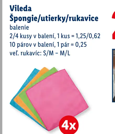 Vileda Špongie/utierky/rukavice