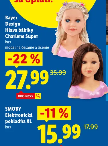 Bayer Design Hlava bábiky Charlene Super