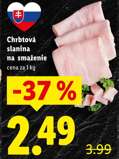 Chrbťová slanina na smaženie