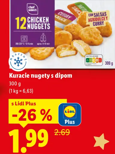 Chef Select Chicken nuggets s dipom
