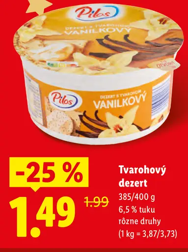 Pilos tvarohový dezert vanilkový